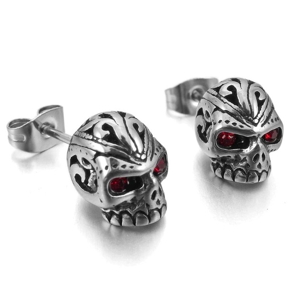 Jewelry - New! Goth Skull Stud Earrings